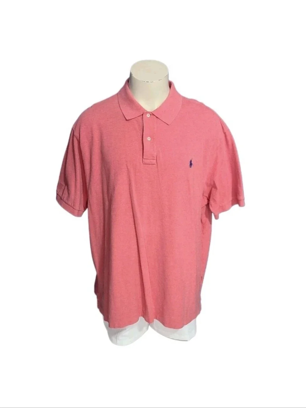 Polo Ralph Lauren Polo Shirt Mens 3XB Big Salmon Pink Heathered Pony Logo